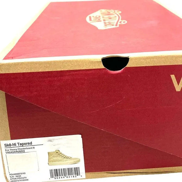 VANS Sk8-Hi Tapered Shoes High Top Canvas Beige Men’s Size Sneakers VN0A5KRUBRO