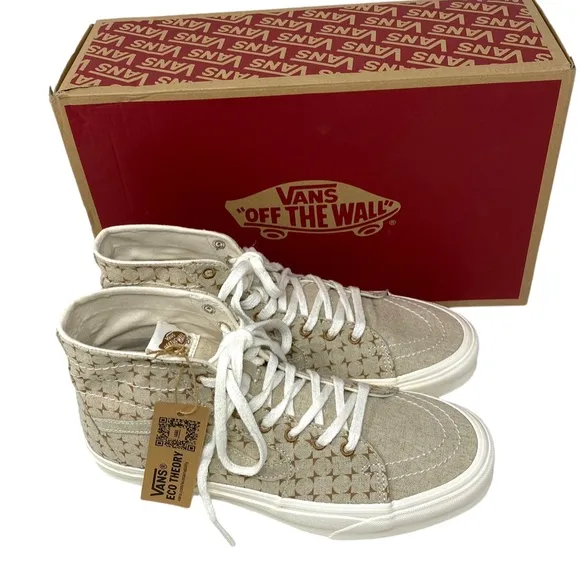 VANS Sk8-Hi Tapered Shoes High Top Canvas Beige Men’s Size Sneakers VN0A5KRUBRO