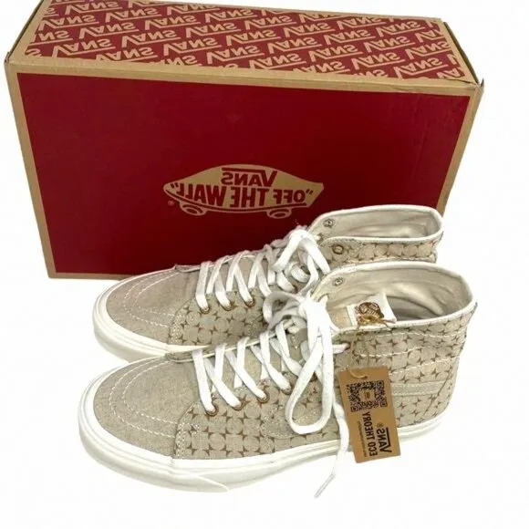 VANS Sk8-Hi Tapered Shoes High Top Canvas Beige VN0A5KRUBRO Sneakers Size Men’s