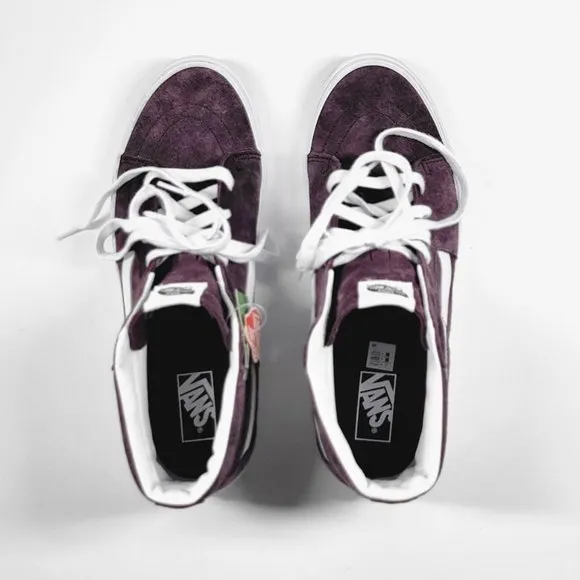 VANS sk8 Hi wine suede sneakers Sz 12 NEW