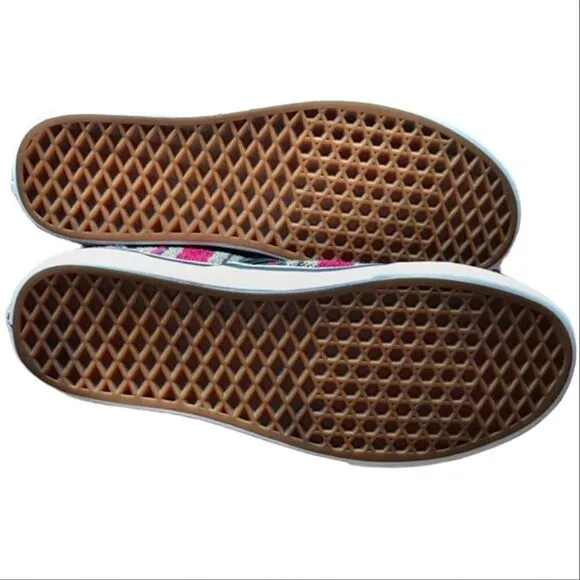 VANS Striped Canvas Slip On Skater Style Loafers size 42.5 Unisex