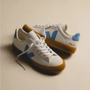 Veja Campo Leather Sneaker Extra White/Aqua/Natural Gum Sole 39EU/8US New in Box