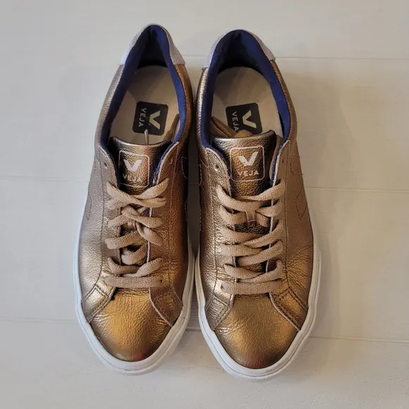 Veja Esplar Low Sneakers in Metallic Bronze