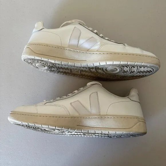 VEJA V-12 Leather Sneakers | Extra White/White Mens Size 11.5 Lace Up Trainers