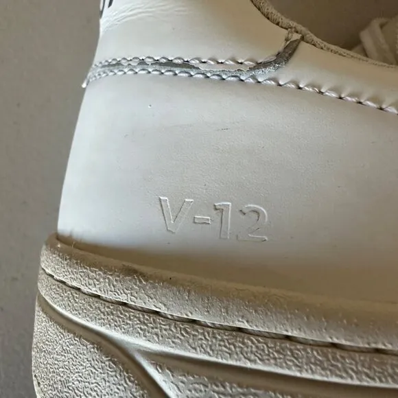 VEJA V-12 Leather Sneakers | Extra White/White Mens Size 11.5 Lace Up Trainers