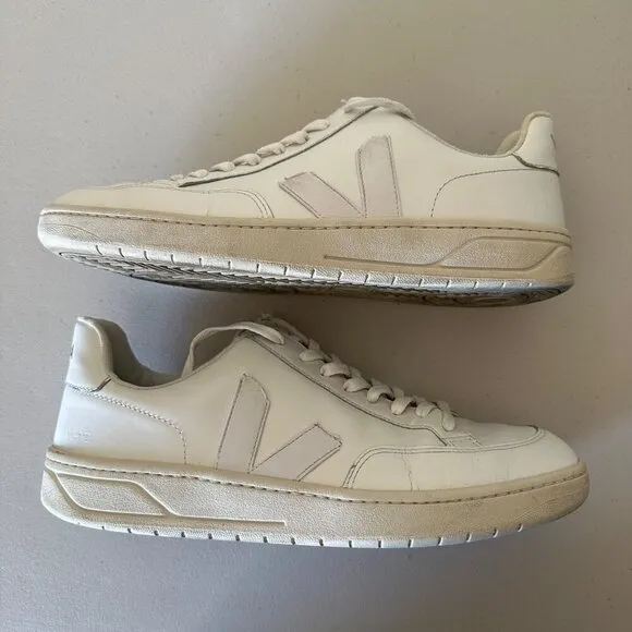 VEJA V-12 Leather Sneakers | Extra White/White Mens Size 11.5 Lace Up Trainers