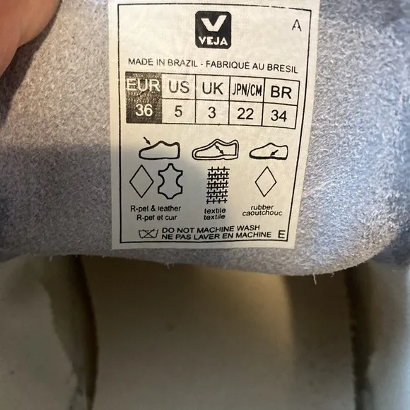 Veja White and Gold Sneakers
