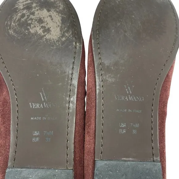 Vera Wang Rhinestone Embellished Suede Moccasin Flats Size 7.5