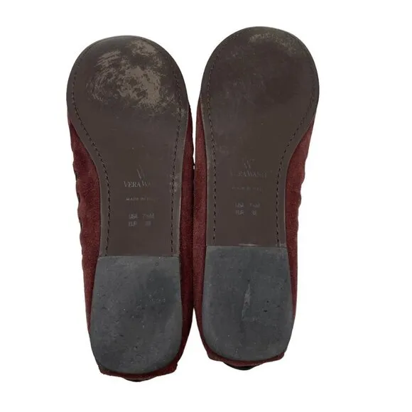 Vera Wang Rhinestone Embellished Suede Moccasin Flats Size 7.5