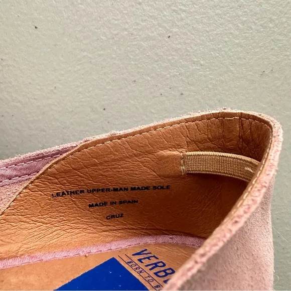 VERBENA ‘Cruz’ Suede d’Orsay Peep-Toe Espadrille Flats Women’s Size EU 37