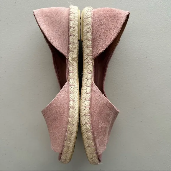 VERBENA ‘Cruz’ Suede d’Orsay Peep-Toe Espadrille Flats Women’s Size EU 37
