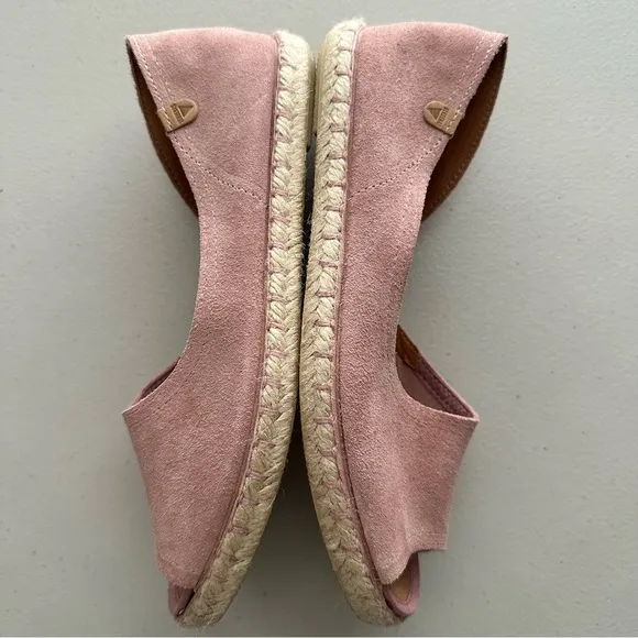 VERBENA ‘Cruz’ Suede d’Orsay Peep-Toe Espadrille Flats Women’s Size EU 37