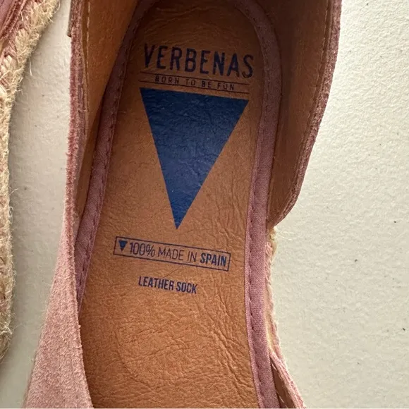 VERBENA ‘Cruz’ Suede d’Orsay Peep-Toe Espadrille Flats Women’s Size EU 37