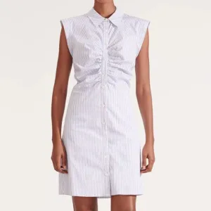 Veronica Beard Ferris Stripe Ruched Shirtdress – Size 6​