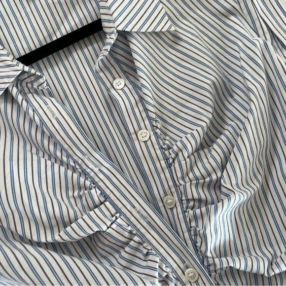 Veronica Beard Ferris Stripe Ruched Shirtdress – Size 6​
