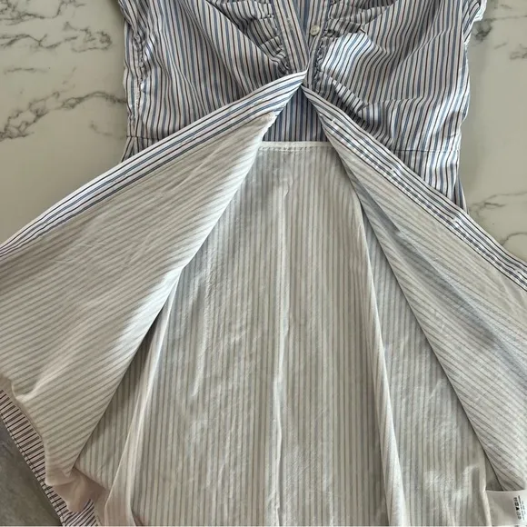 Veronica Beard Ferris Stripe Ruched Shirtdress – Size 6​