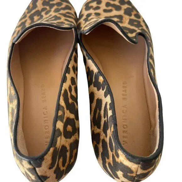 Veronica Beard Griffin Leopard-Print Canvas Loafers Women’s Size 8.5 M