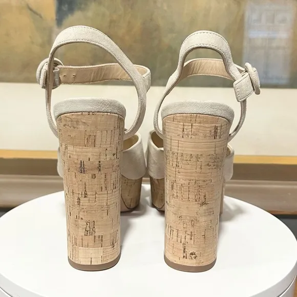 🌹VERONICA BEARD🌹 Lucille Cork Suede Platform Sandals Size: 9.5M