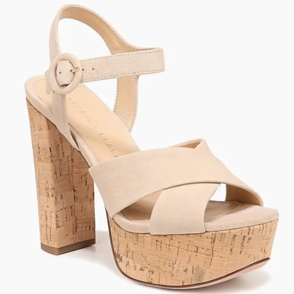 🌹VERONICA BEARD🌹 Lucille Cork Suede Platform Sandals Size: 9.5M