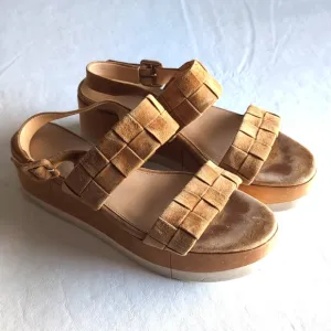Veronica Beard Wendi Platform Woven Suede Sandals Women's Size 11