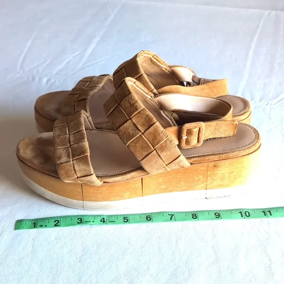 Veronica Beard Wendi Platform Woven Suede Sandals Women's Size 11