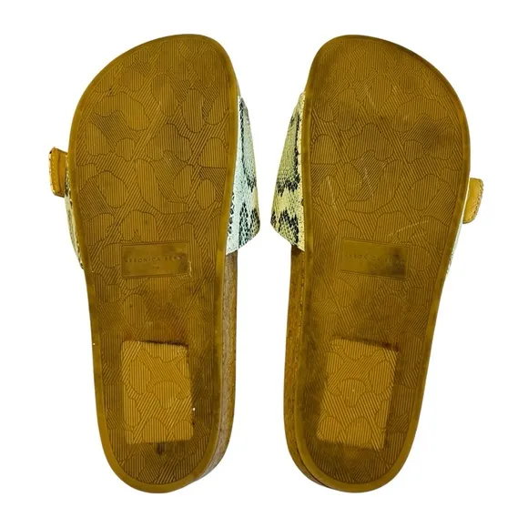 Veronica Beard Women’s Sz 10 Snakeskin Leather Slides Sandals Platform Open Toe