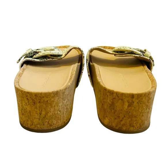 Veronica Beard Women’s Sz 10 Snakeskin Leather Slides Sandals Platform Open Toe