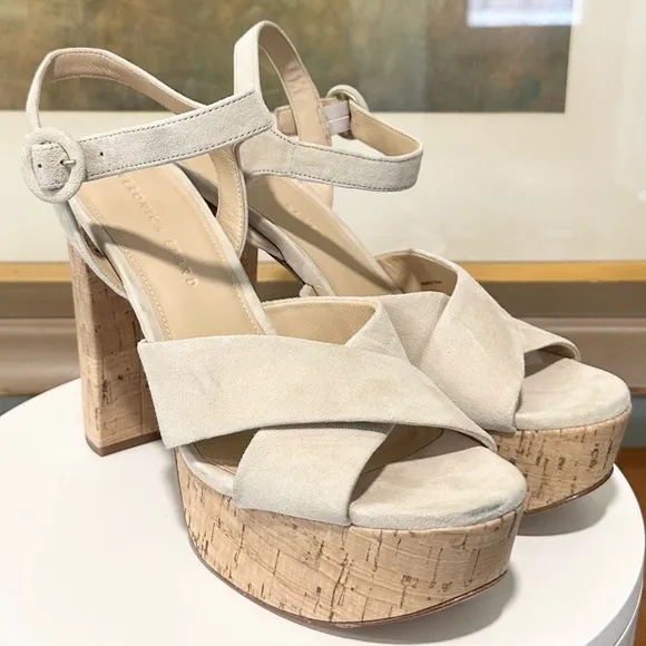 🌹VERONICA BEARD🌹Lucille Cork Suede Platform Sandal Size: 9M