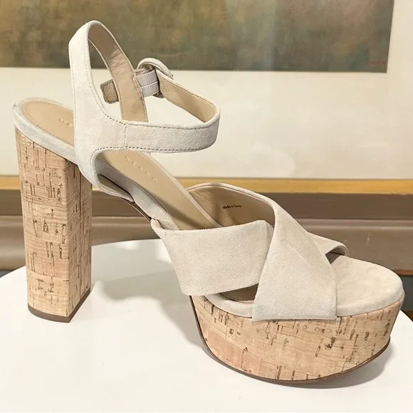 🌹VERONICA BEARD🌹Lucille Cork Suede Platform Sandal Size: 9M
