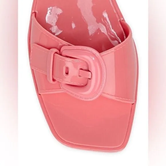 VERONICA BEARD Sandals Davina NEW Jelly Buckle Slides Y2K Retro Vibe Pink Size 8