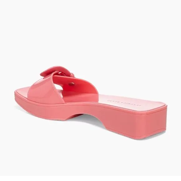 VERONICA BEARD Sandals Davina NEW Jelly Buckle Slides Y2K Retro Vibe Pink Size 8