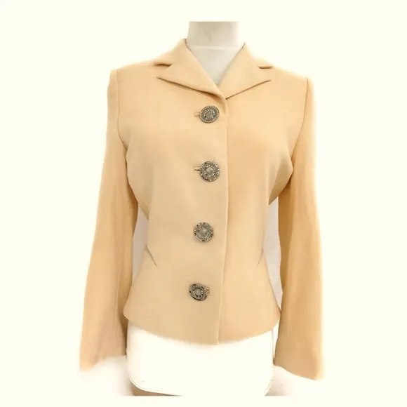 [Versace] Classic Vintage Yellow Blazer Embellished Buttons Women’s Sz 38 / US 2