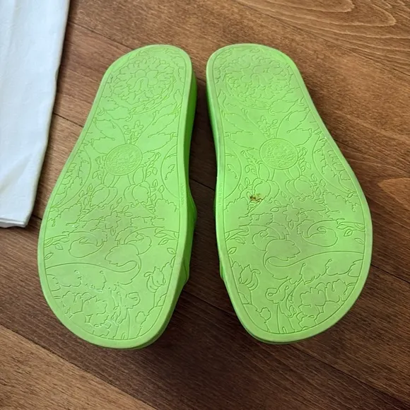 Versace Pool Slide Size 37.5 Women’s Neon Green Versace Slides