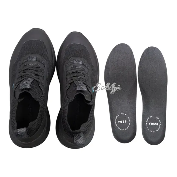 Vessi Stormburst Low Top Original Black Waterproof Lightweight Sneaker Mens 8