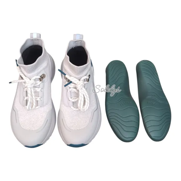 Vessi Stormburst White Frost Grey High Top Knit Waterproof Sneaker Boot Womens 6