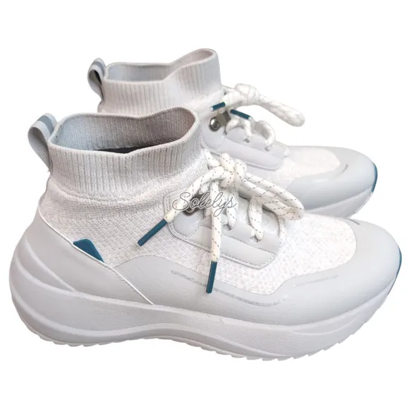 Vessi Stormburst White Frost Grey High Top Knit Waterproof Sneaker Boot Womens 6