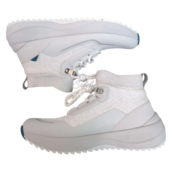 Vessi Stormburst White Frost Grey High Top Knit Waterproof Sneaker Boot Womens 6