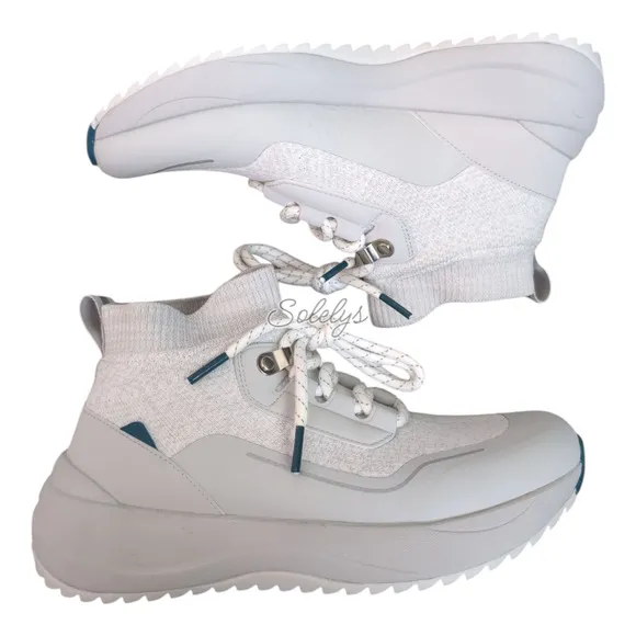 Vessi Stormburst White Frost Grey High Top Knit Waterproof Sneaker Boot Womens 6