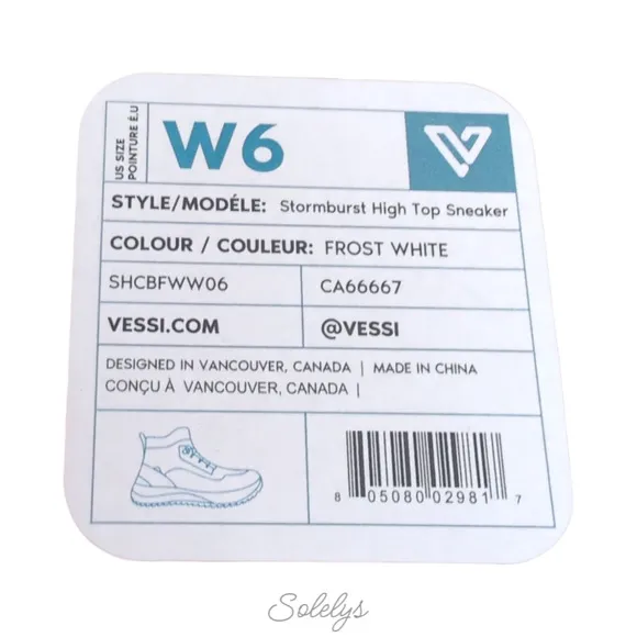 Vessi Stormburst White Frost Grey High Top Knit Waterproof Sneaker Boot Womens 6