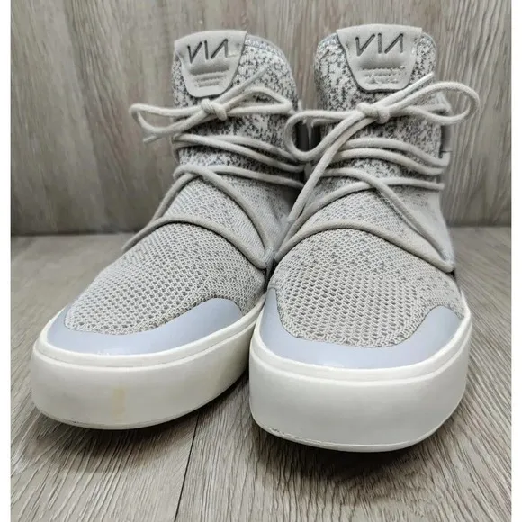 Via Nano Waterproof Knit High Top Men's Sneakers Shoes Gray Size 9 EU 40