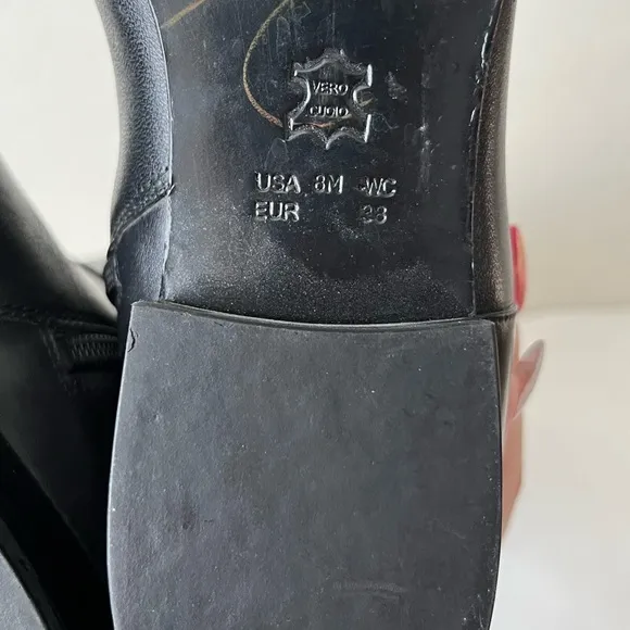Via Spiga Philippa Tall Leather Riding Boots Wide Calf Size Women’s 8 Black