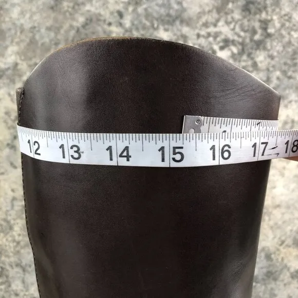 Via Spiga Women's Size 9M Brown Leather Side Zip  Knee High Riding Style Boots