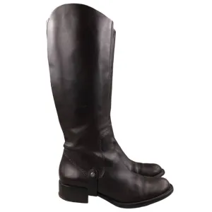 Via Spiga Women's Size 9M Brown Leather Side Zip  Knee High Riding Style Boots