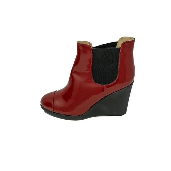 VICINI TAPEET Leather Chelsea Boots, Red, Size 7