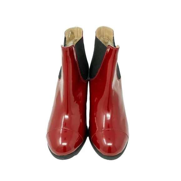 VICINI TAPEET Leather Chelsea Boots, Red, Size 7