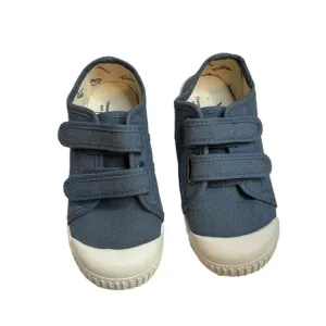 Victoria Blue Organic Cotton Sneakers Hook Loop Strap Closure Kids 28 / 11
