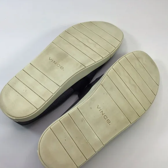 Vince Black Canvas Slip On Casual Sneakers
