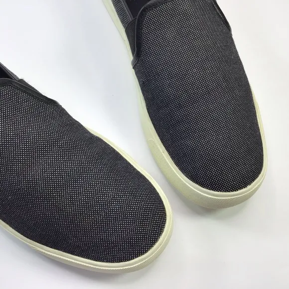 Vince Black Canvas Slip On Casual Sneakers