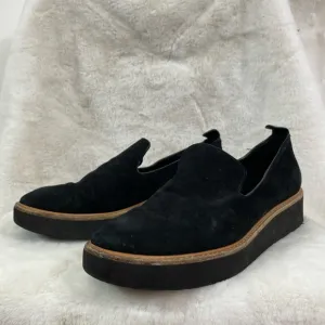 Vince Black Luxury Sanders Suede Slip-on Platform Lightweight Padded Flats 7M