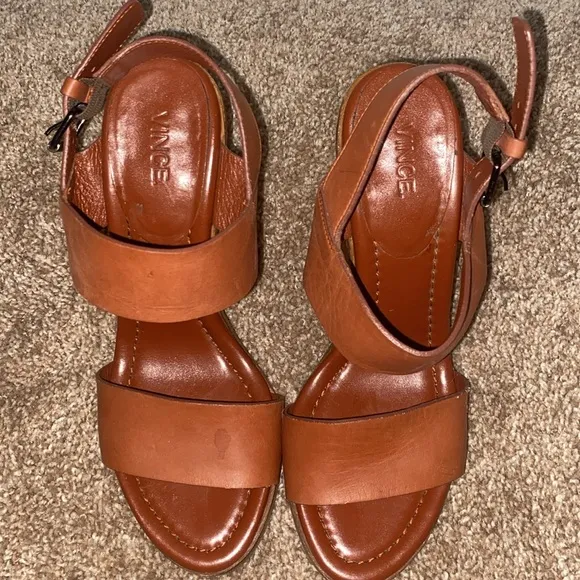 VINCE | Brown Platform Sandals with Chunky Heel